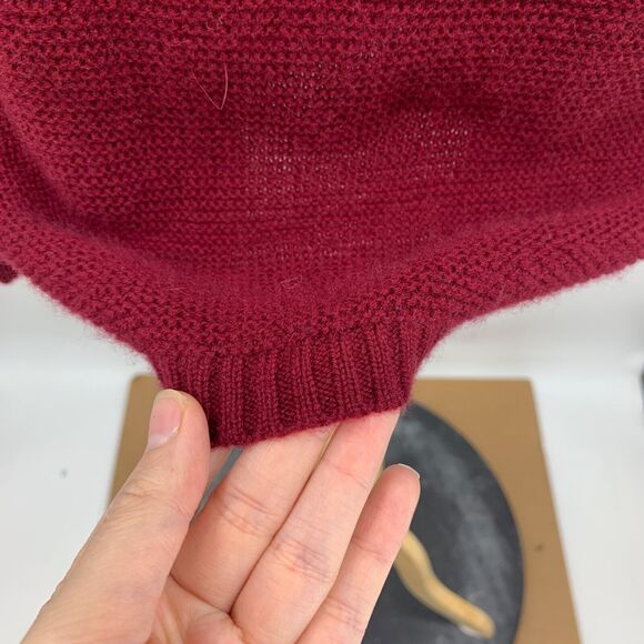 The Reset R Label Sweater Womens M Medium Ruby Ribbed Wool Cashmere Oversized - Picture 8 of 14